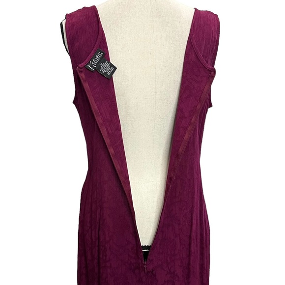 K Studio Dress & Blazer 12 Floral Maroon Jacquard Vintage - Picture 7 of 13